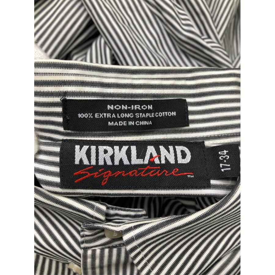 KIRKLAND Signature カークランドシグネチャー ビジネスシャツ 17-34 ブラック ストライプ柄 長袖 ボタンダウン メンズ |  | 02