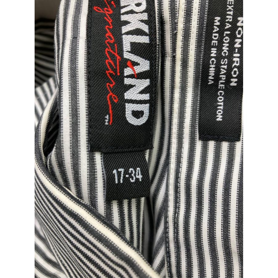 KIRKLAND Signature カークランドシグネチャー ビジネスシャツ 17-34 ブラック ストライプ柄 長袖 ボタンダウン メンズ |  | 03