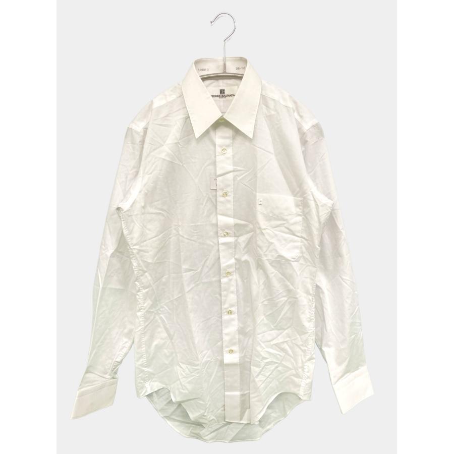 pierre balmain ピエールバルマン ビジネスシャツ 36-78 ホワイト 無地 長袖 レギュラーカラー メンズ | 