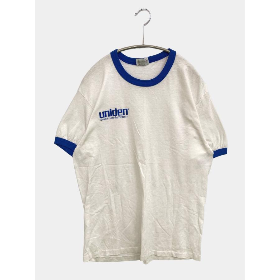Hanes ヘインズ Tシャツ/カットソー L 42-44 ホワイト 無地 ワンポイント ライン柄 ミドル丈 半袖 クルーネック(丸首) メンズ | Hanes