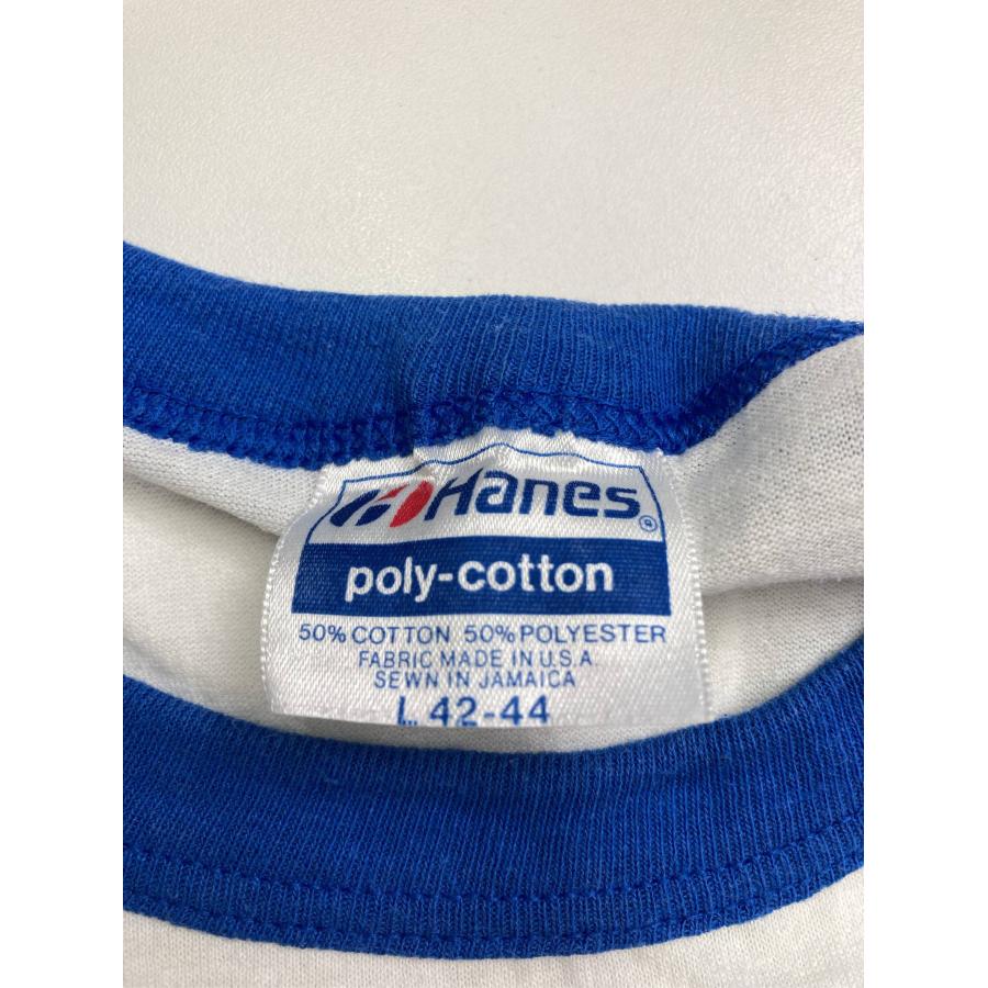 Hanes ヘインズ Tシャツ/カットソー L 42-44 ホワイト 無地 ワンポイント ライン柄 ミドル丈 半袖 クルーネック(丸首) メンズ | Hanes | 02