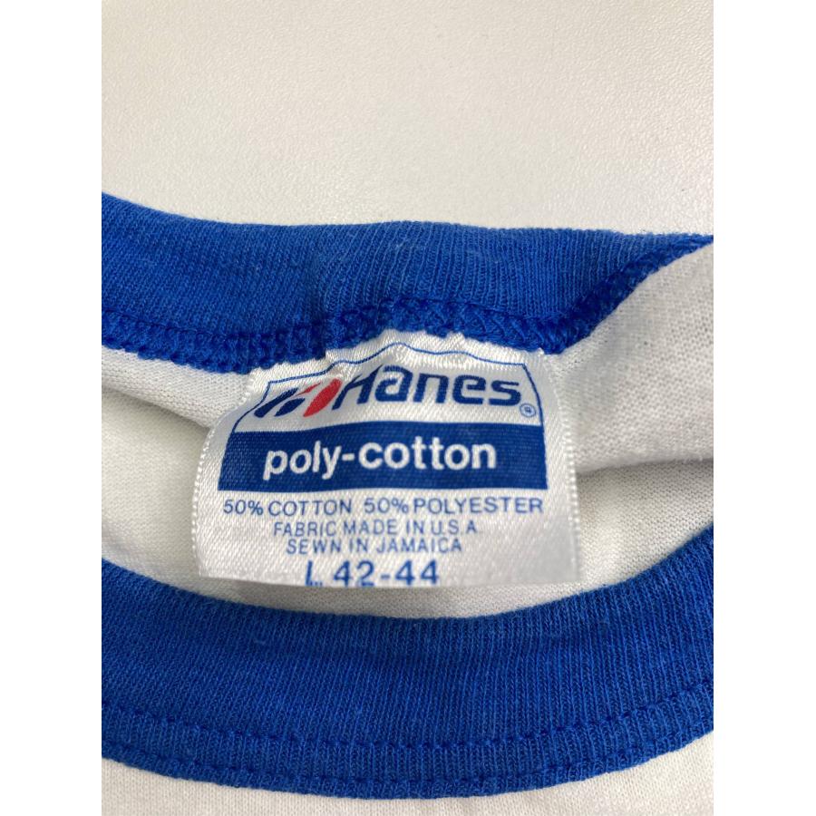 Hanes ヘインズ Tシャツ/カットソー L 42-44 ホワイト 無地 ワンポイント ライン柄 ミドル丈 半袖 クルーネック(丸首) メンズ | Hanes | 03