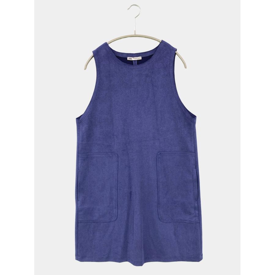 ZARA ザラ ジャンパースカート M ネイビー 無地 ショート・ミニ丈 タイト レディース | ZARA