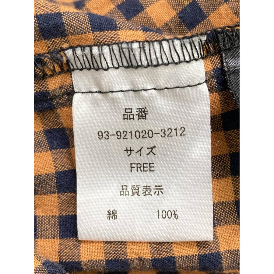 merlot メルロー シャツ/ブラウス FREE オレンジ コットン チェック柄 ショート丈 半袖 ノーカラー レディース |  | 04