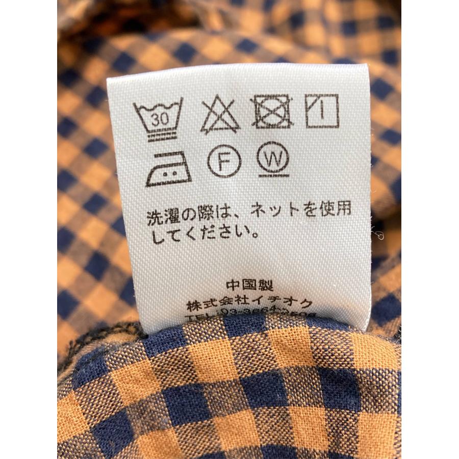merlot メルロー シャツ/ブラウス FREE オレンジ コットン チェック柄 ショート丈 半袖 ノーカラー レディース |  | 05