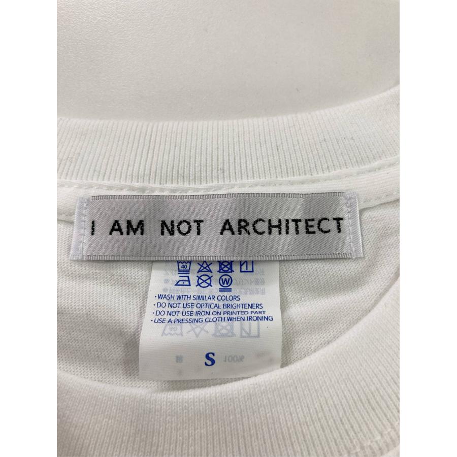 I AM NOT ARCHITECT Tシャツ/カットソー S ホワイト 無地 前面プリント バックプリント ミドル丈 半袖 レディース |  | 02