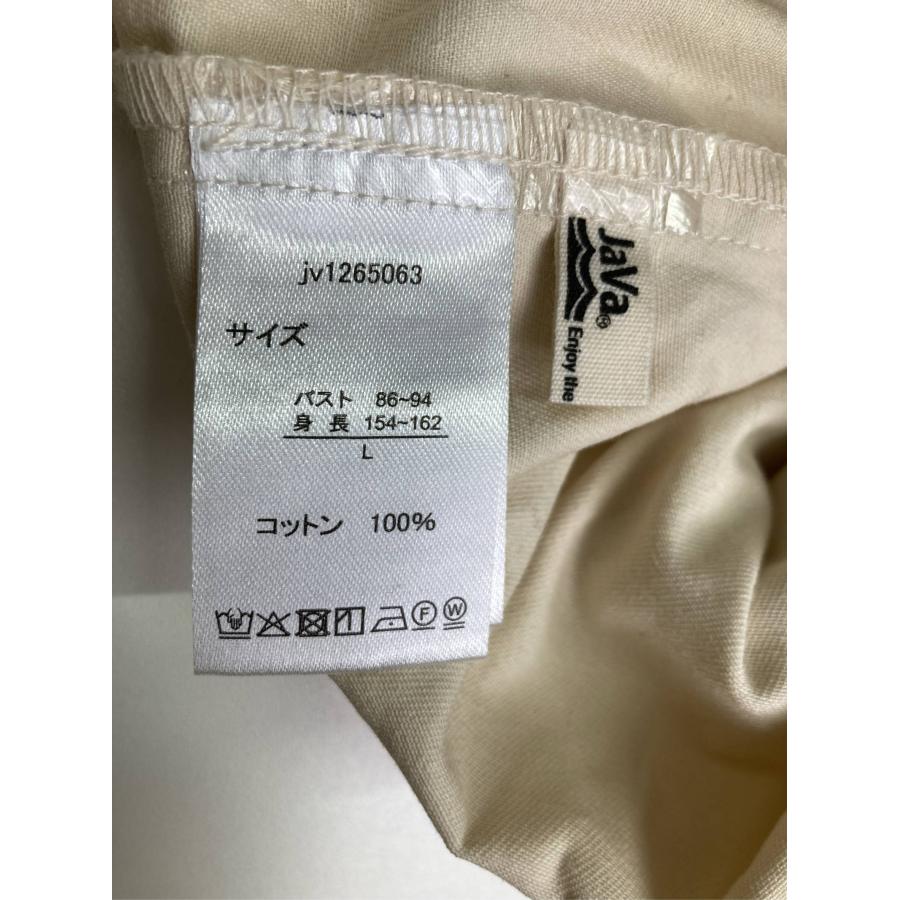 JaVa ジャバ シャツ/ブラウス L ベージュ コットン 無地 ミドル丈 半袖 レギュラーカラー レディース |  | 03