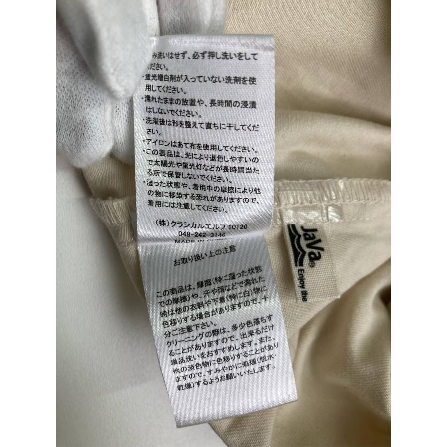 JaVa ジャバ シャツ/ブラウス L ベージュ コットン 無地 ミドル丈 半袖 レギュラーカラー レディース |  | 04