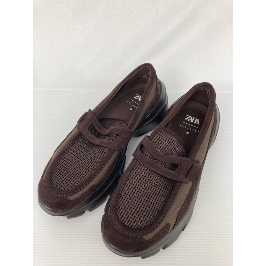 ZARA ザラ ローファー 39 ブラウン スエード 無地 コインローファー レディース | ZARA