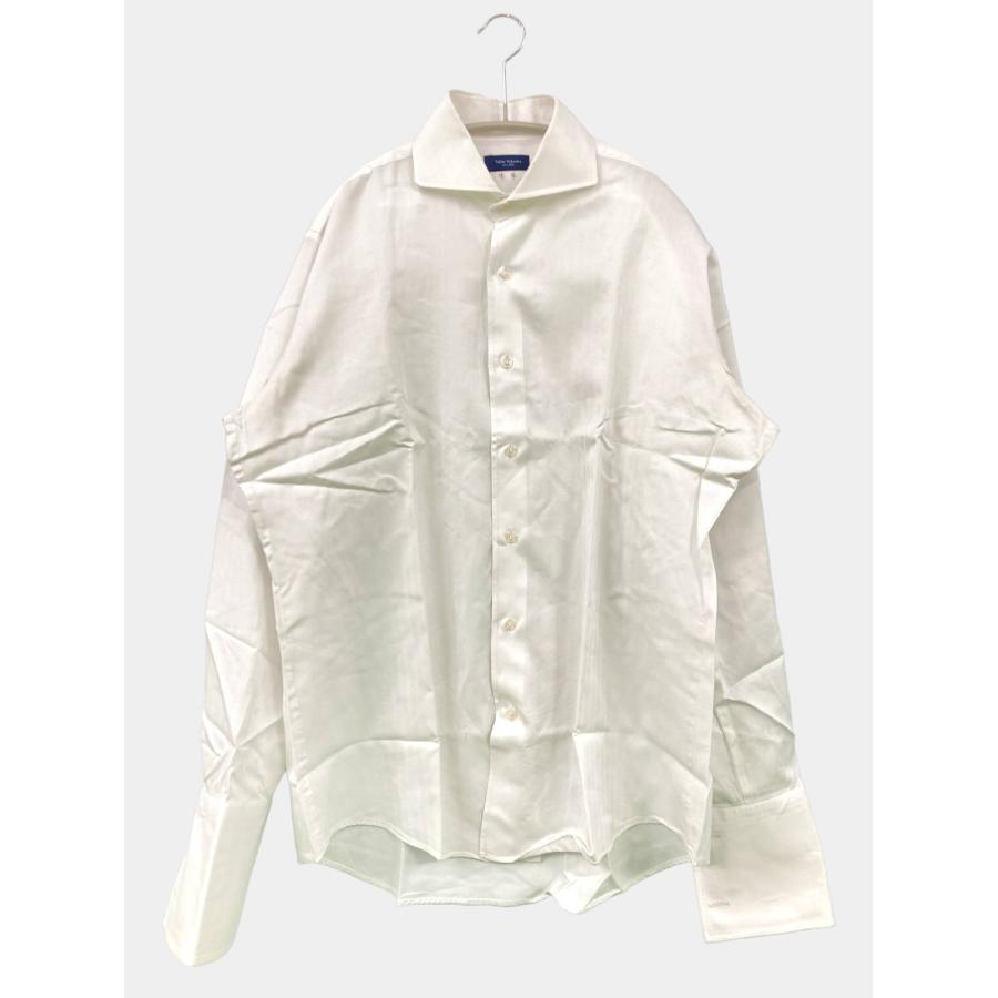 Tailor Fukuoka ビジネスシャツ T.S. ホワイト コットン 無地 長袖 ワイドカラー メンズ | 