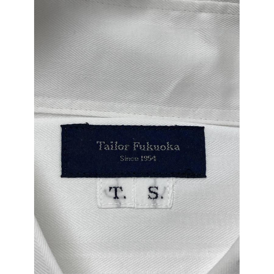 Tailor Fukuoka ビジネスシャツ T.S. ホワイト コットン 無地 長袖 ワイドカラー メンズ |  | 02