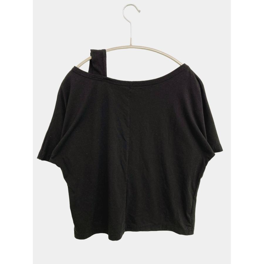 Nina Tシャツ/カットソー ブラック 無地 ショート丈 半袖 オフショルダー レディース | Nina | 01