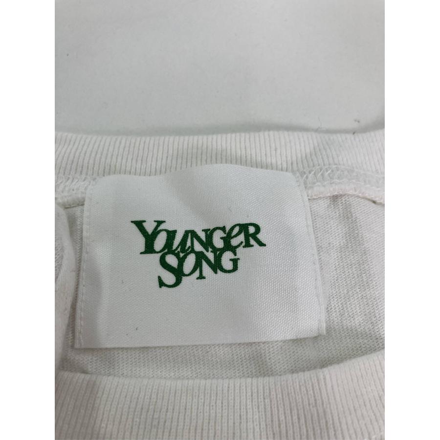 Younger Song ヤンガーソング Tシャツ/カットソー ホワイト 無地 前面プリント ブランドロゴ バックプリント ショート丈 レディース | Younger Song | 02