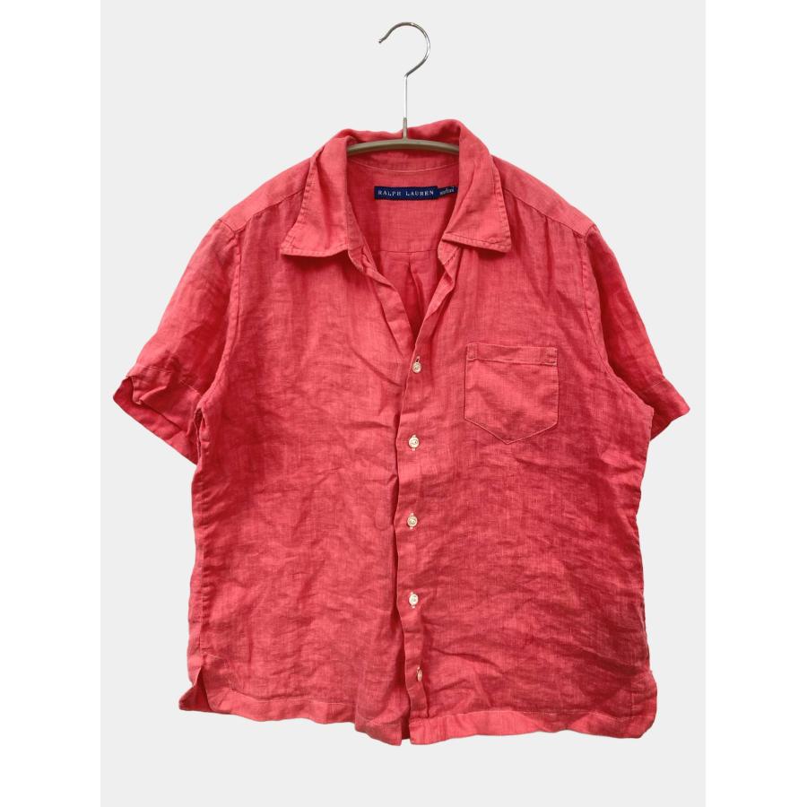 Ralph Lauren ラルフローレン シャツ/ブラウス 2 レッド リネン・麻 無地 ショート丈 半袖 オープンカラー メンズ | 