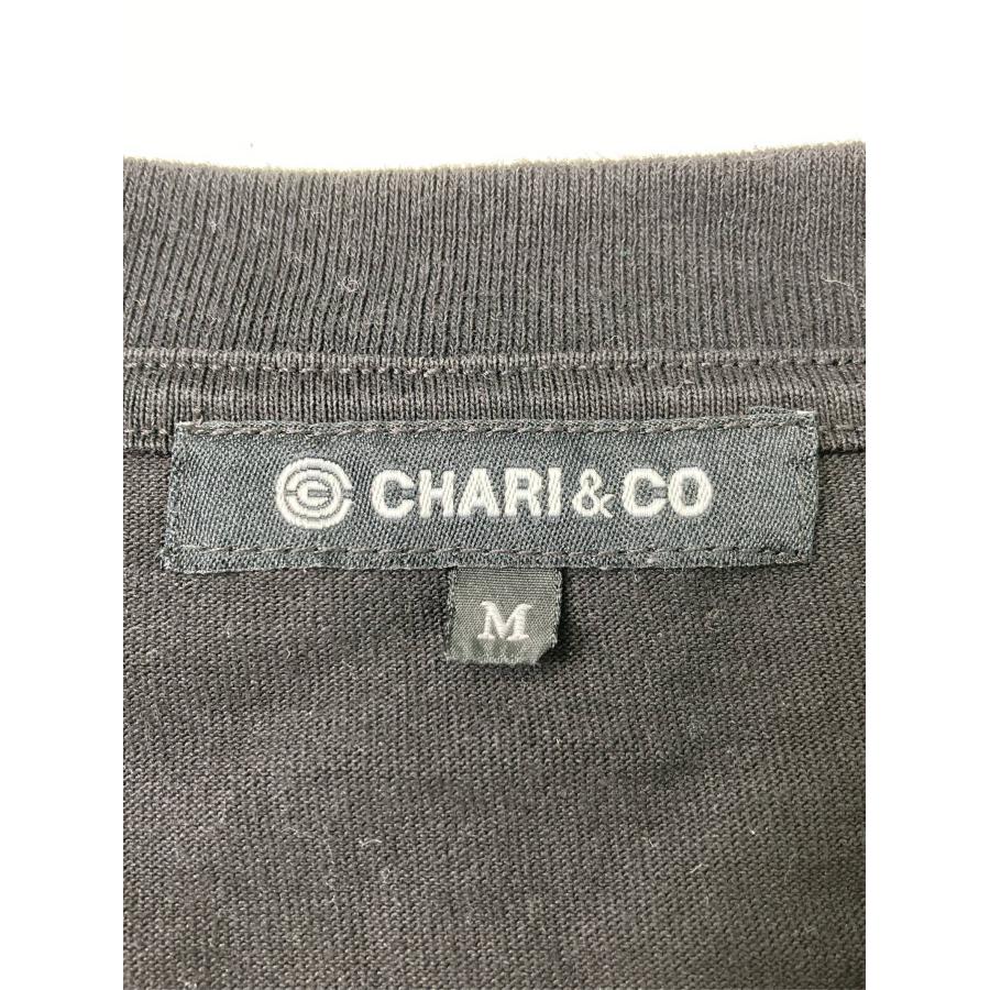 CHARI&CO Tシャツ/カットソー M ブラック 無地 前面プリント ミドル丈 半袖 クルーネック(丸首) メンズ | CHARI&CO | 02
