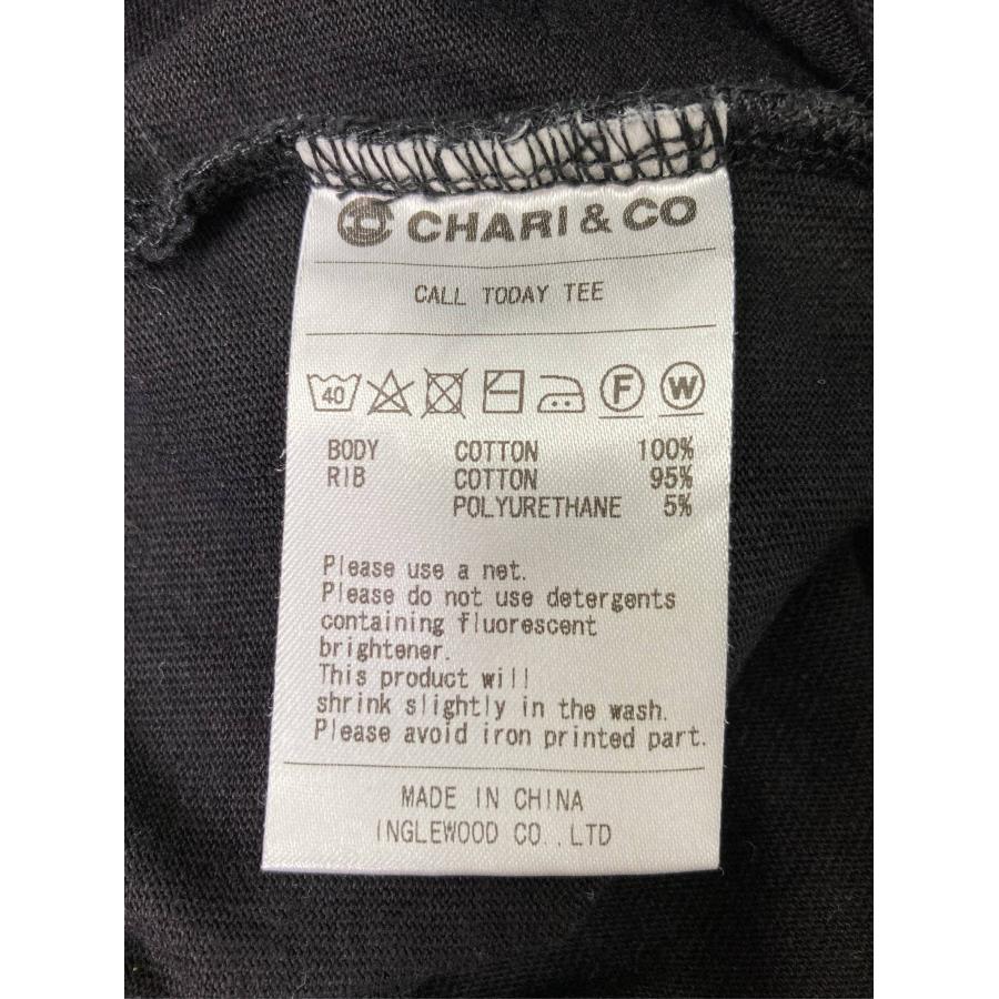 CHARI&CO Tシャツ/カットソー M ブラック 無地 前面プリント ミドル丈 半袖 クルーネック(丸首) メンズ | CHARI&CO | 03