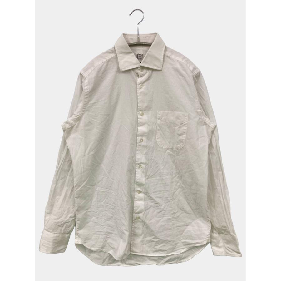 AZABU THE CUSTOM SHIRT ビジネスシャツ 40 ホワイト コットン 無地 長袖 レギュラーカラー メンズ | 
