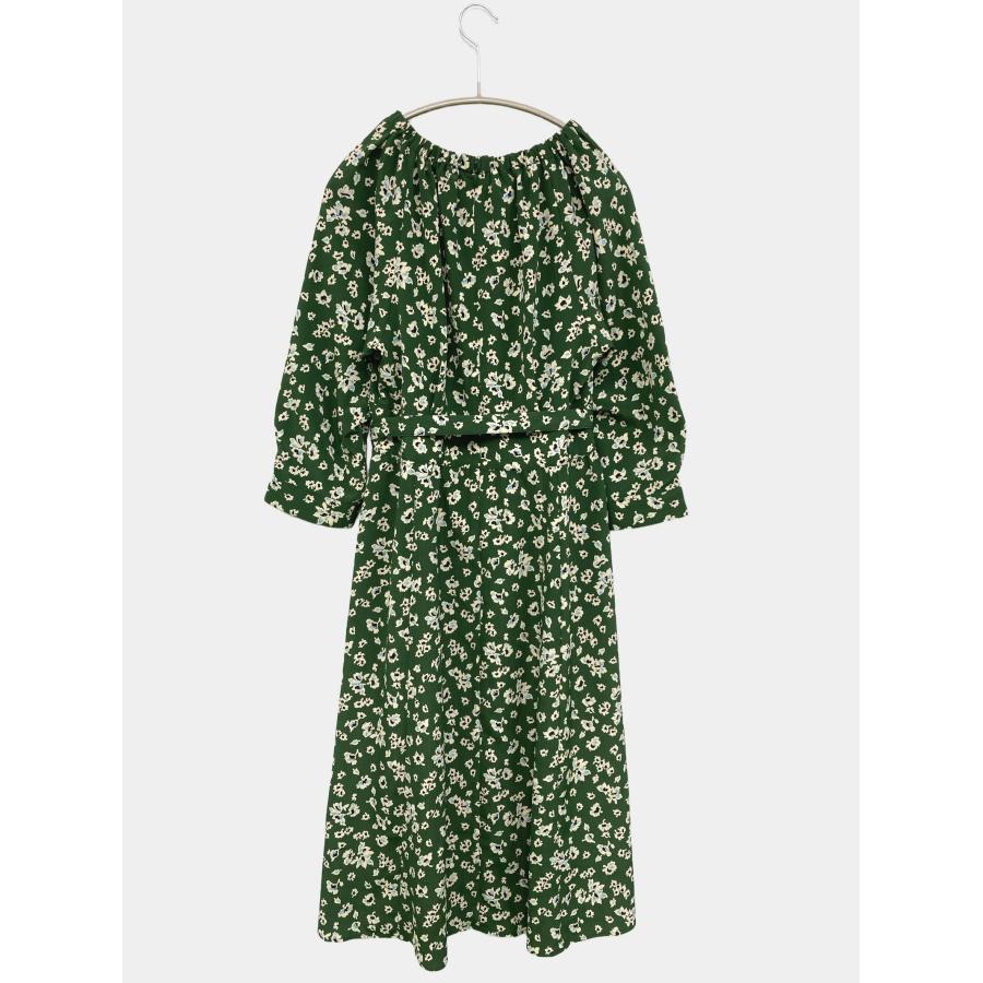 MACKINTOSH PHILOSOPHY マッキントッシュフィロソフィー ワンピース 38 グリーン 花柄・ボタニカル柄 半端袖 レディース | MACKINTOSH PHILOSOPHY