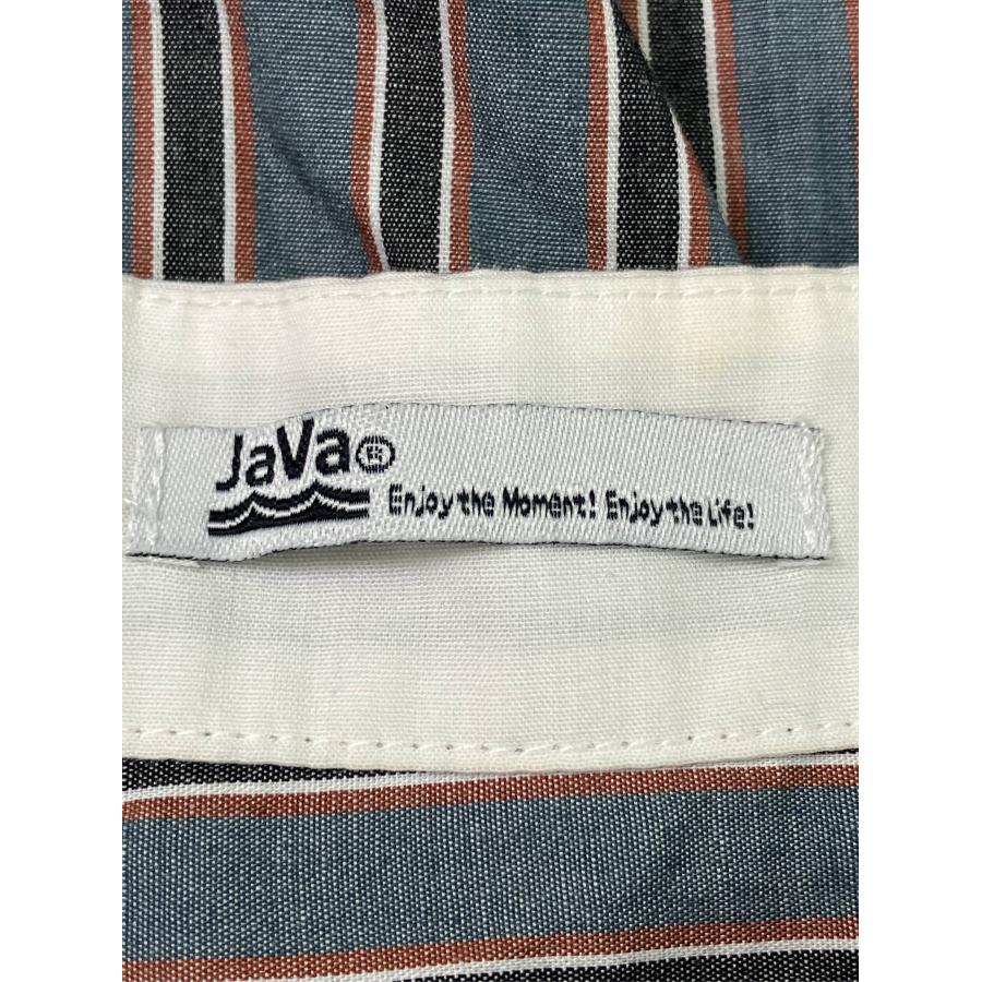 JaVa ジャバ シャツ/ブラウス XL グレー コットン ストライプ柄 ミドル丈 長袖 スタンドカラー レディース |  | 02