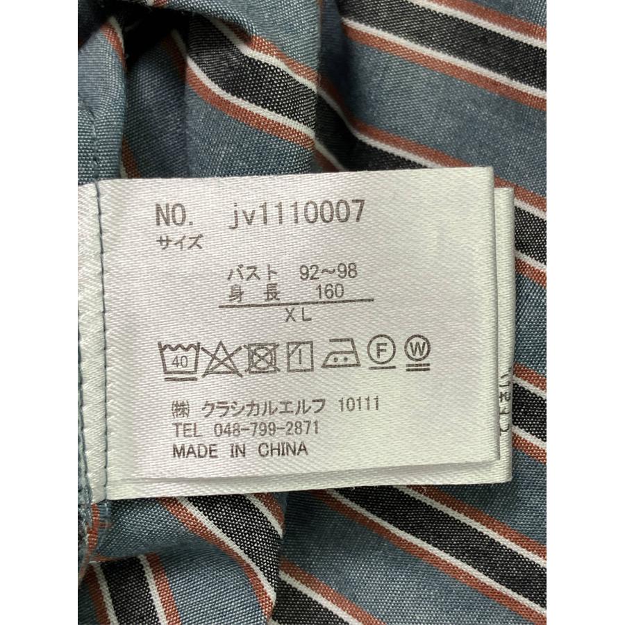 JaVa ジャバ シャツ/ブラウス XL グレー コットン ストライプ柄 ミドル丈 長袖 スタンドカラー レディース |  | 03