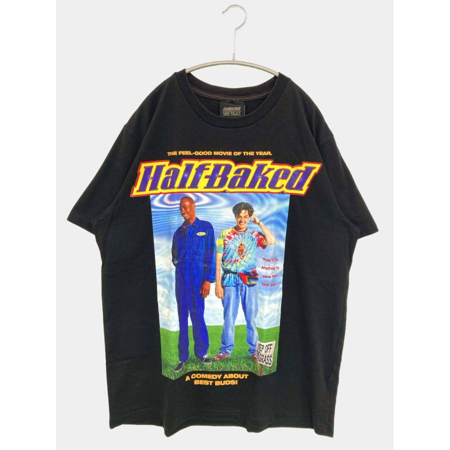 Half Baked Tシャツ/カットソー M ブラック 前面プリント バックプリント ブランドロゴ ミドル丈 半袖 クルーネック(丸首) メンズ | 