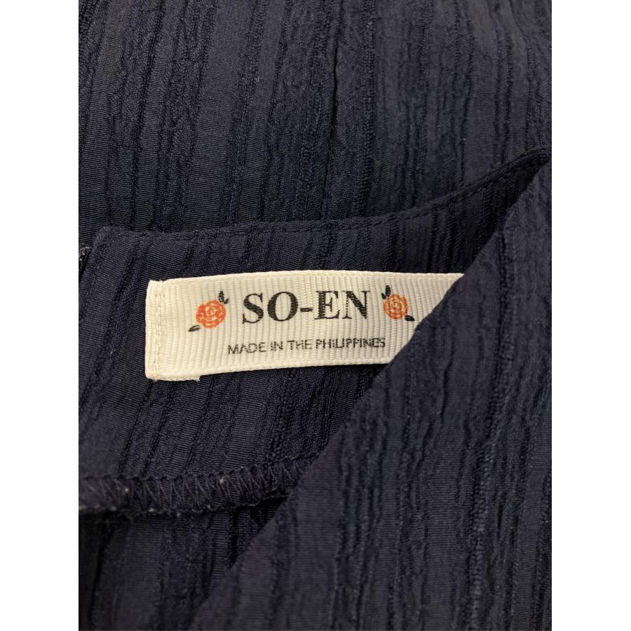 SO-EN ワンピース M ブラック ストライプ柄 半袖 ひざ丈 フレア レディース |  | 02
