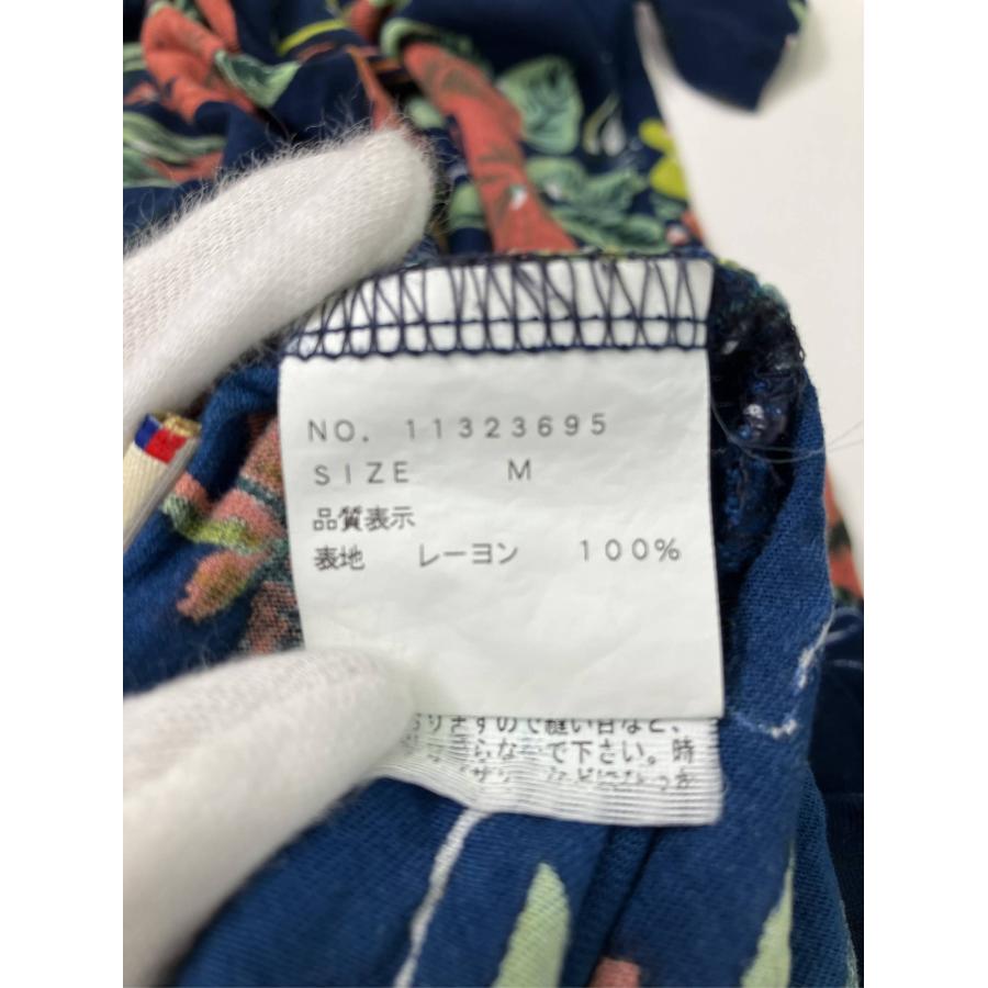 A.I.C ワンピース M ネイビー 花柄・ボタニカル柄 リボン 半袖 ロング・マキシ丈 タイト レディース | A.I.C | 04