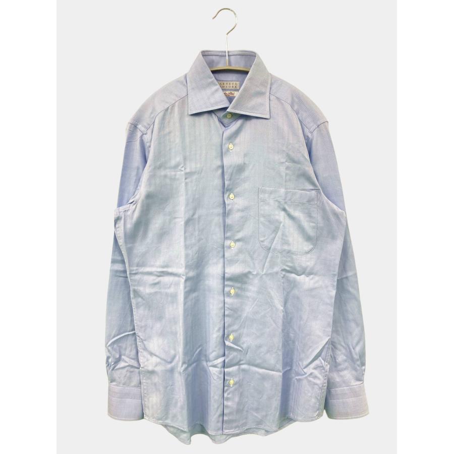 BARNEYS NEWYORK バーニーズニューヨーク ビジネスシャツ スカイブルー コットン その他総柄 長袖 レギュラーカラー メンズ | BARNEYS NEWYORK
