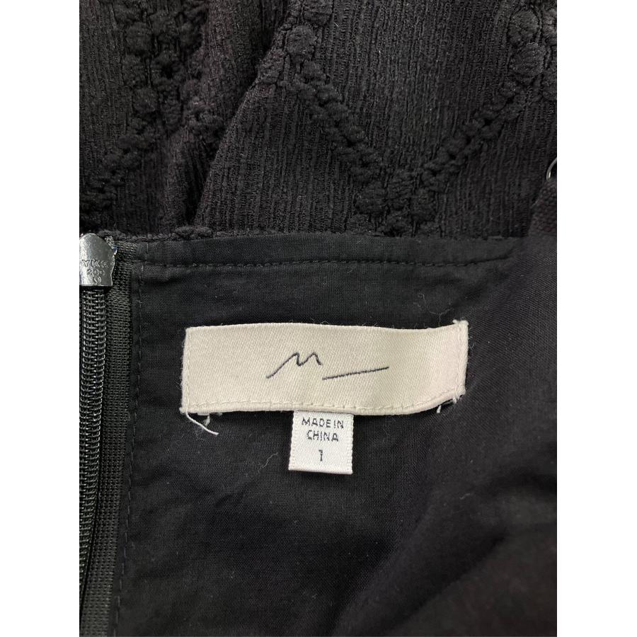 M_ ジャンパースカート 1 ブラック コットン ストレッチ 無地 リボン ロング・マキシ丈 フレア レディース | M_ | 02