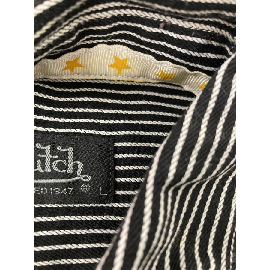 Von Dutch ヴォンダッチ シャツ/ブラウス L ブラック コットン ストライプ柄 ワンポイント ミドル丈 半袖 バックプリント メンズ |  | 03