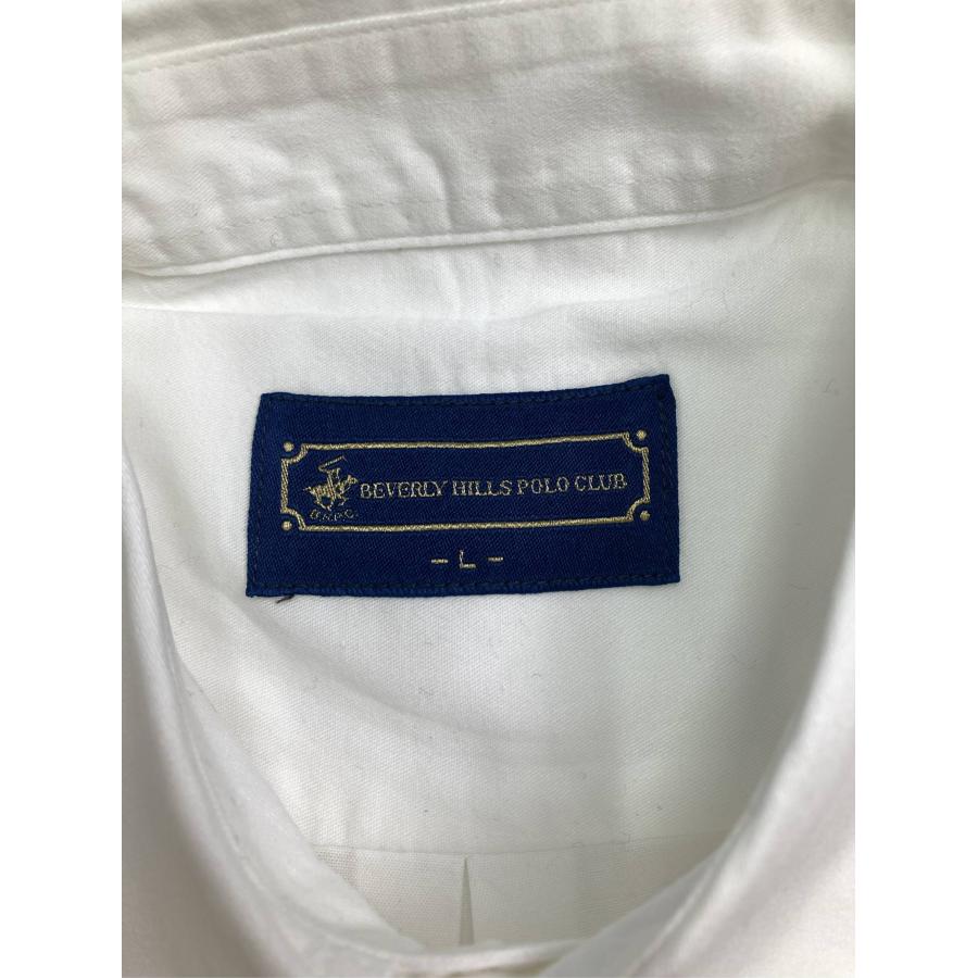 BEVERLY HILLS POLO CLUB ビバリーヒルズポロクラブ ビジネスシャツ L ホワイト コットン 無地 ワンポイント 長袖 レディース | BEVERLY HILLS POLO CLUB | 02
