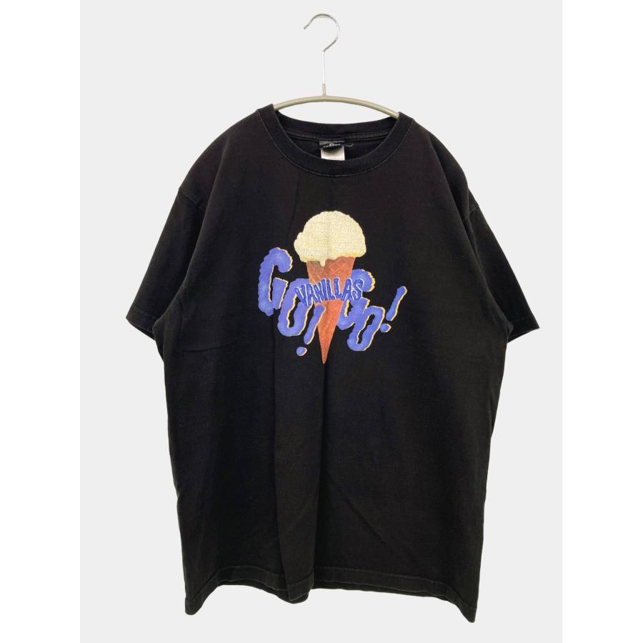 go!go!vanillas Tシャツ/カットソー X-LARGE ブラック 前面プリント バックプリント ブランドロゴ ミドル丈 メンズ レディース | 