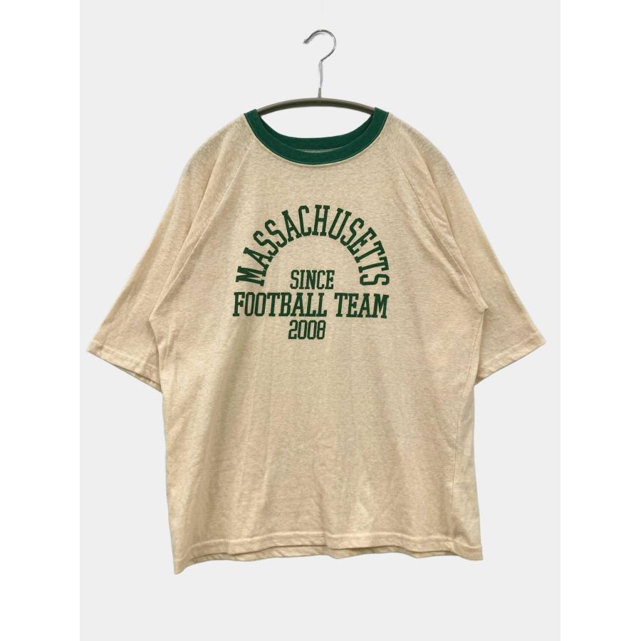 coen コーエン Tシャツ/カットソー MEDIUM アイボリー 前面プリント ミドル丈 半袖 クルーネック(丸首) レディース | coen