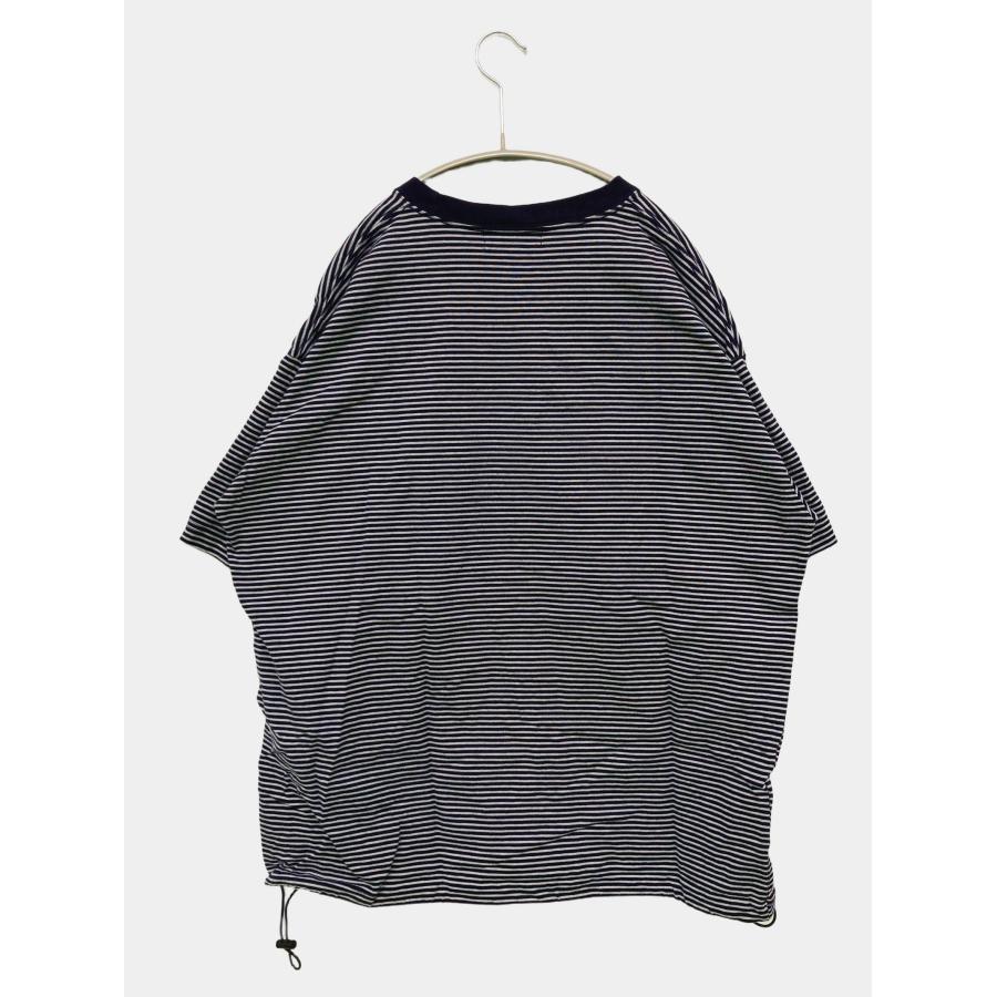 MONO-MART モノマート Tシャツ/カットソー M ネイビー ボーダー柄 刺繍 ワンポイント ミドル丈 半袖 クルーネック(丸首) メンズ | MONO-MART | 01