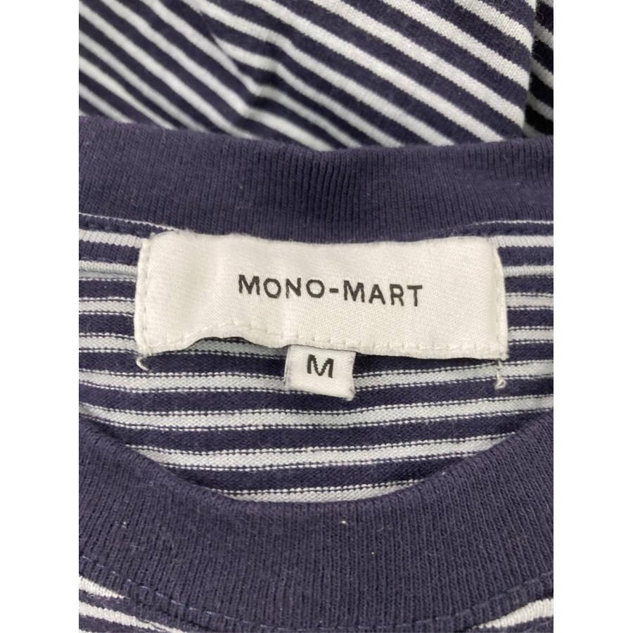 MONO-MART モノマート Tシャツ/カットソー M ネイビー ボーダー柄 刺繍 ワンポイント ミドル丈 半袖 クルーネック(丸首) メンズ | MONO-MART | 02
