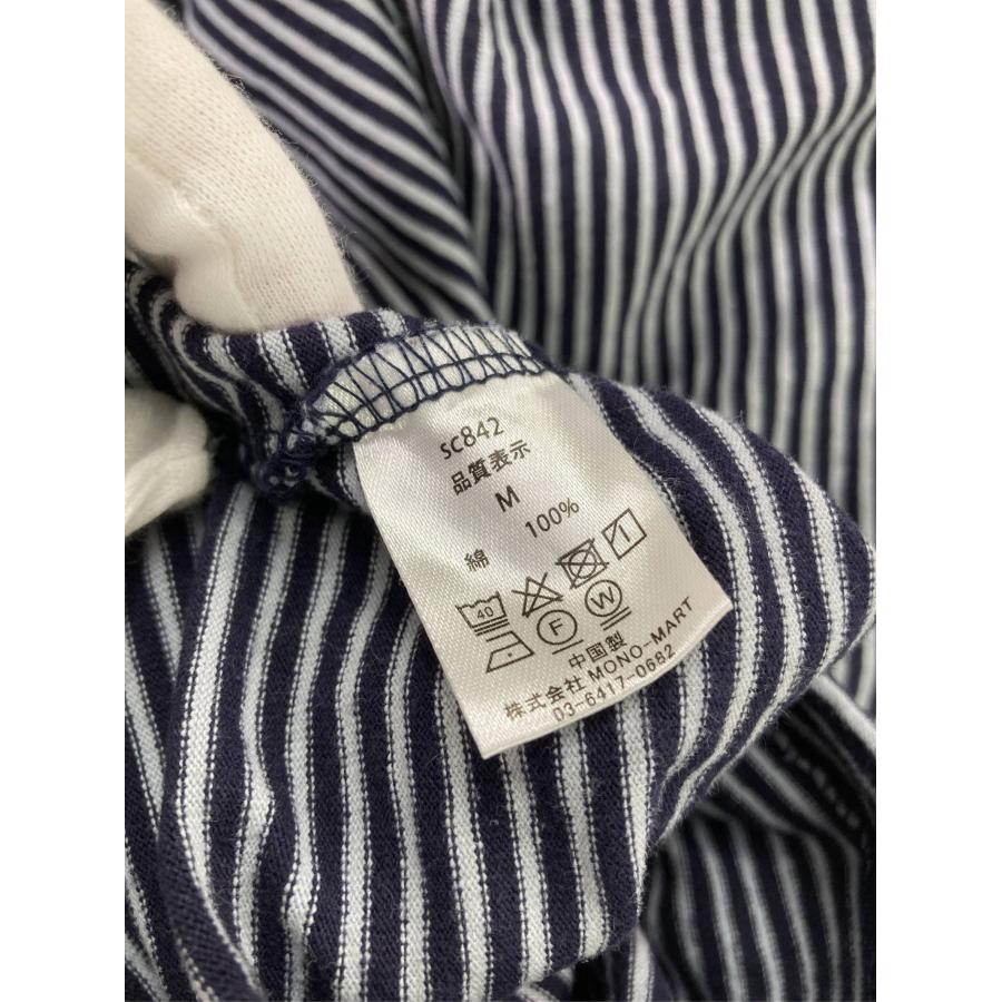 MONO-MART モノマート Tシャツ/カットソー M ネイビー ボーダー柄 刺繍 ワンポイント ミドル丈 半袖 クルーネック(丸首) メンズ | MONO-MART | 04