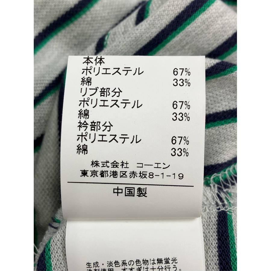 coen コーエン ポロシャツ L グレー ボーダー柄 ワンポイント ブランドロゴ 半袖 メンズ レディース | coen | 04