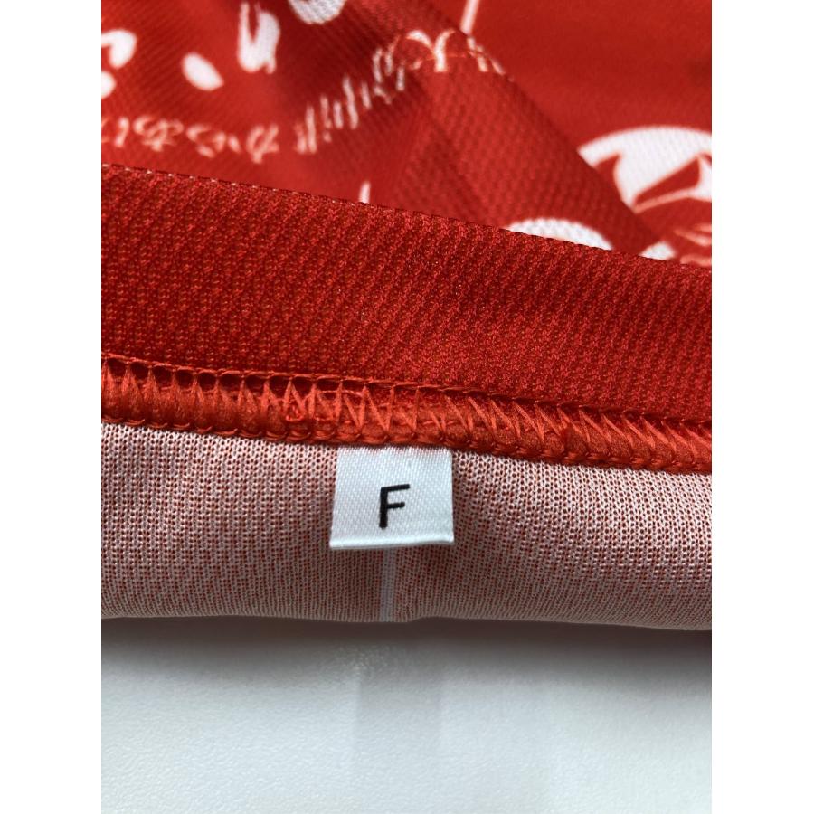 Tシャツ/カットソー F レッド ストライプ柄 前面プリント バックプリント ワンポイント ミドル丈 半袖 Uネック メンズ |  | 02