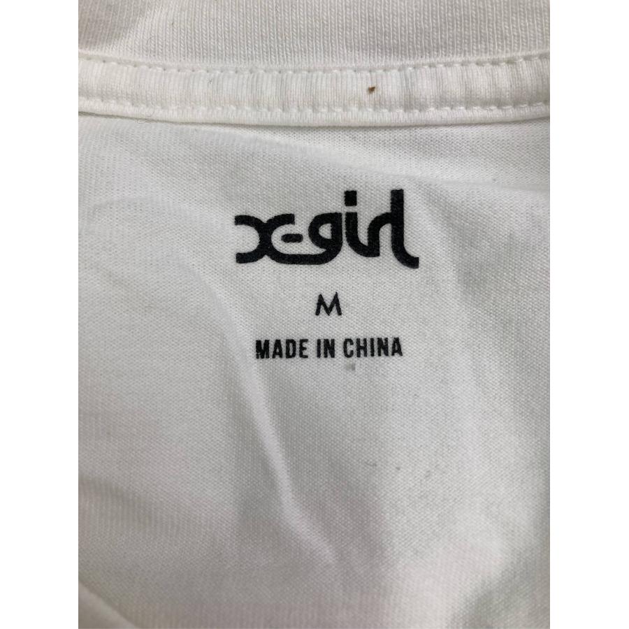 X-GIRL エックスガール Tシャツ/カットソー M ホワイト 無地 ワンポイント ミドル丈 長袖 クルーネック(丸首) レディース |  | 02