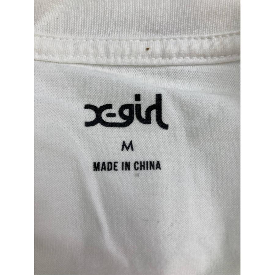 X-GIRL エックスガール Tシャツ/カットソー M ホワイト 無地 ワンポイント ミドル丈 長袖 クルーネック(丸首) レディース |  | 03
