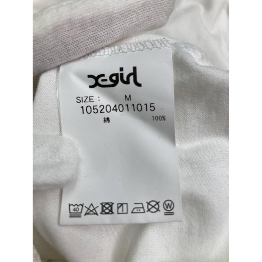 X-GIRL エックスガール Tシャツ/カットソー M ホワイト 無地 ワンポイント ミドル丈 長袖 クルーネック(丸首) レディース |  | 04