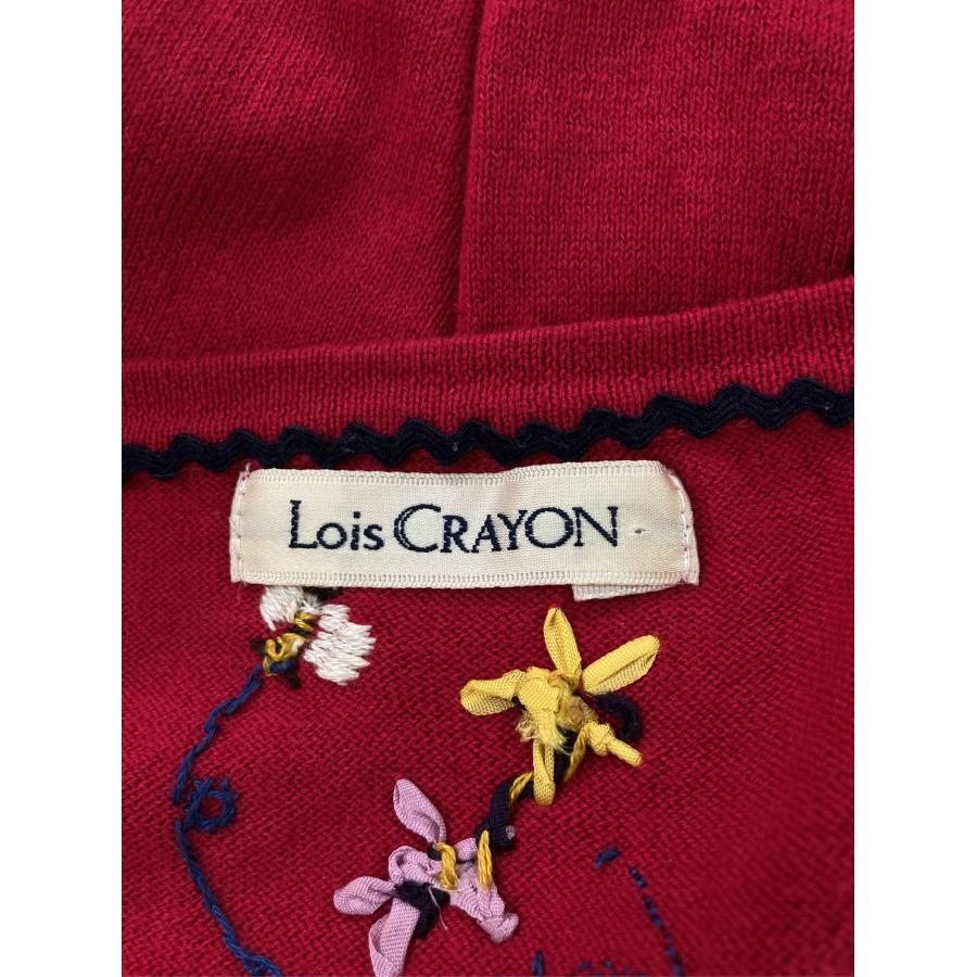Lois CRAYON ロイスクレヨン カーディガン/ボレロ M レッド コットン ニット 無地 花柄・ボタニカル柄 ショート丈 長袖 レディース | Lois CRAYON | 02