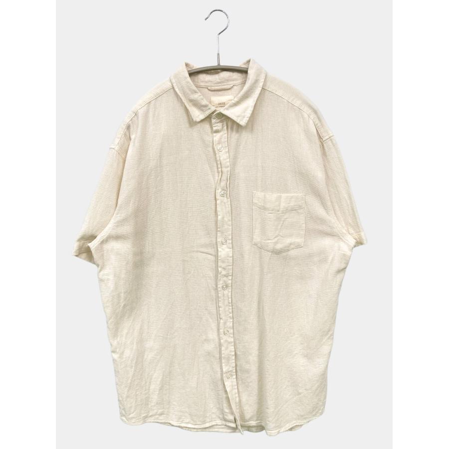 CORISCO コリスコ シャツ/ブラウス XL アイボリー コットン リネン・麻 無地 ロング丈 半袖 レギュラーカラー メンズ レディース | CORISCO