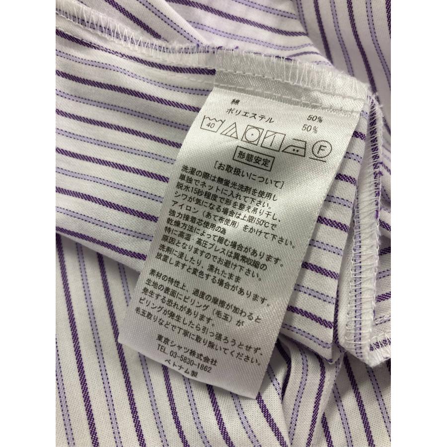 BRICK HOUSE ブリックハウス ビジネスシャツ ホワイト コットン ストライプ柄 長袖 オープンカラー レディース |  | 04