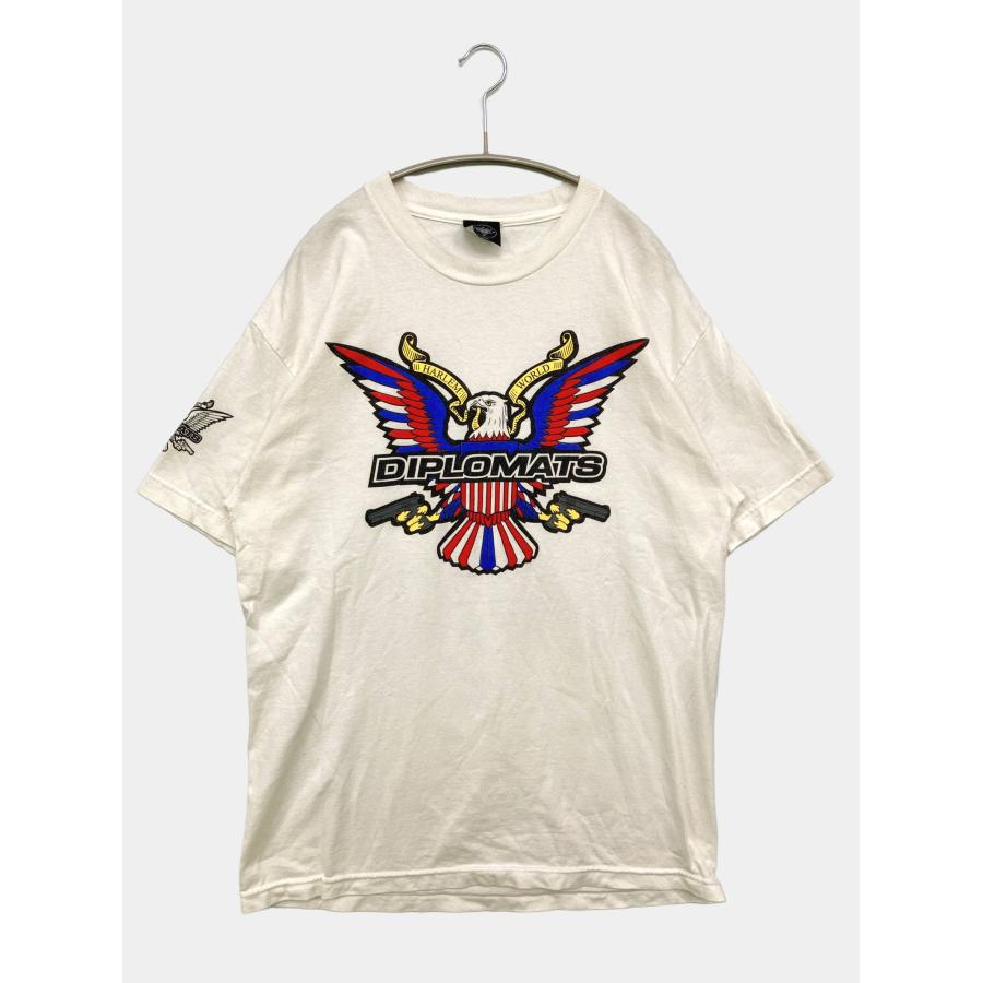DIPLOMATS Tシャツ/カットソー LARGE ホワイト 無地 前面プリント ワンポイント ミドル丈 半袖 クルーネック(丸首) メンズ | 