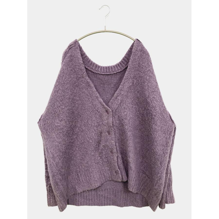 FREAK'S STORE フリークスストア カーディガン/ボレロ F パープル ニット 無地 ミドル丈 長袖 レディース | FREAK'S STORE