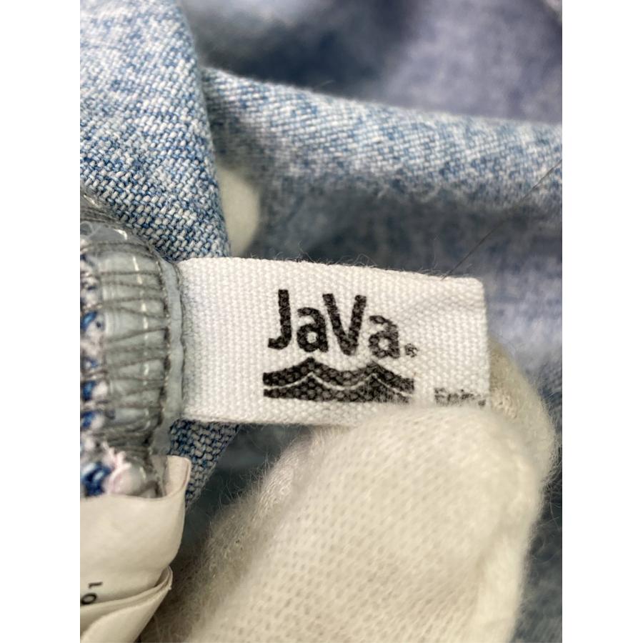 JaVa ジャバ Tシャツ/カットソー XL スカイブルー 無地 ワンポイント ライン柄 ショート丈 半袖 クルーネック(丸首) レディース |  | 02