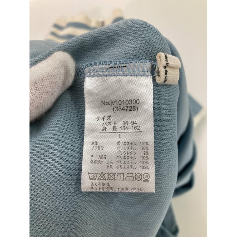 JaVa ジャバ Tシャツ/カットソー L スカイブルー 無地 ワンポイント ライン柄 ミドル丈 半袖 タートルネック/ハイネック レディース |  | 03