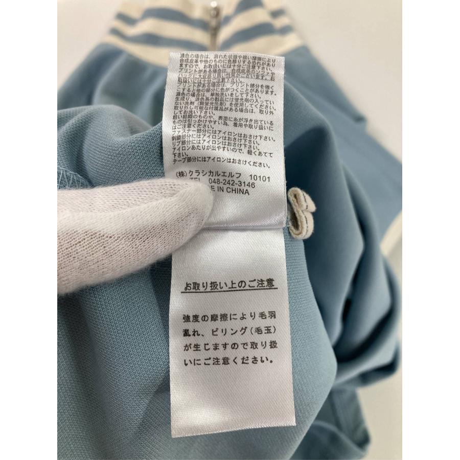 JaVa ジャバ Tシャツ/カットソー L スカイブルー 無地 ワンポイント ライン柄 ミドル丈 半袖 タートルネック/ハイネック レディース |  | 04