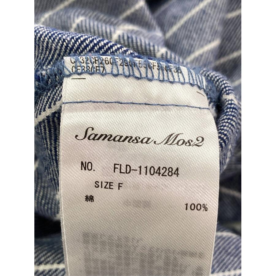 Samansa Mos2 サマンサモスモス シャツワンピース F ネイビー コットン ストライプ柄 半端袖 レディース | Samansa Mos2 | 02